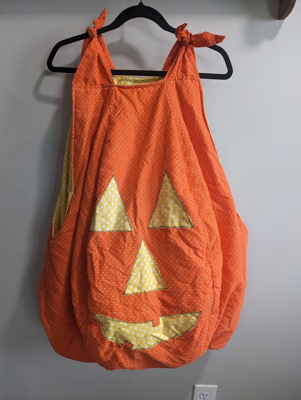 Children's Oversized Handmade Pumpkin Costume Orange Yellow Puffy